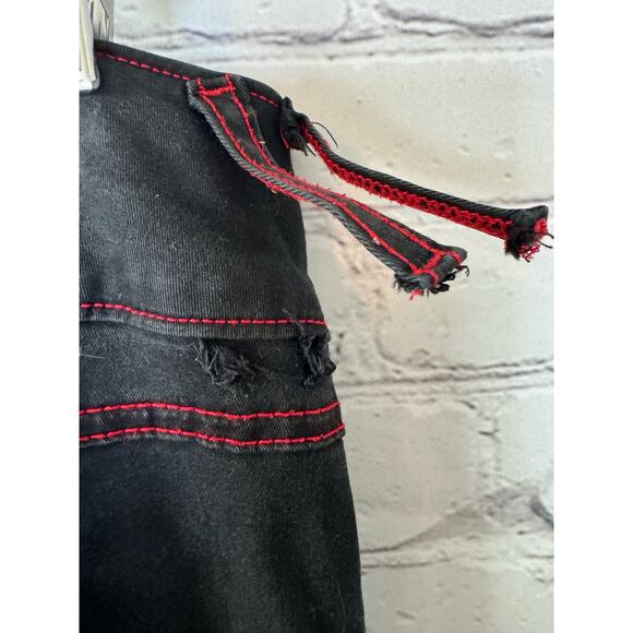 Hot Topic Black and Red Chain Flare Pants (Chains not included) Size 9 - Picture 5 of 7